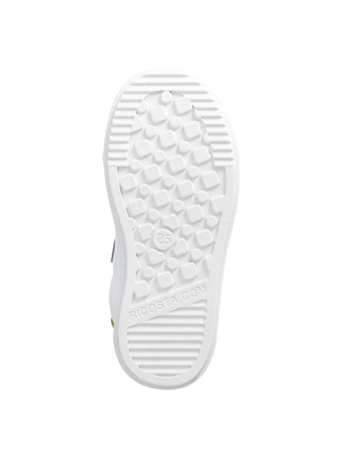 Leder-Sneakers in Grau/ Gelb