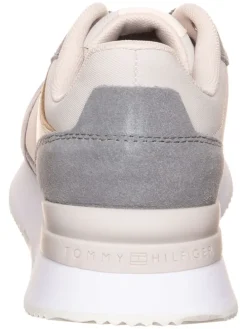 Leder-Sneakers in Grau/ Rosa