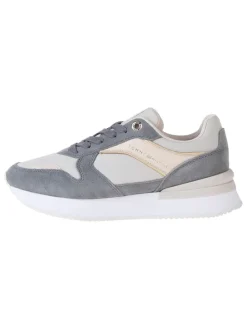 Leder-Sneakers in Grau/ Rosa