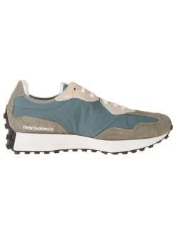 Leder-Sneakers in Graublau