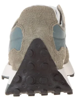 Leder-Sneakers in Graublau