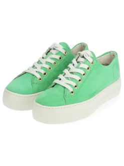 Leder-Sneakers in Grün