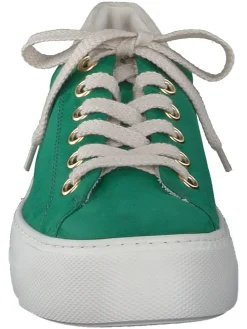 Leder-Sneakers in Grün