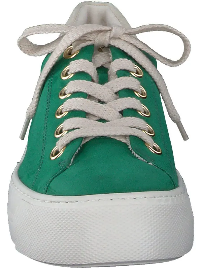 Leder-Sneakers in Grün