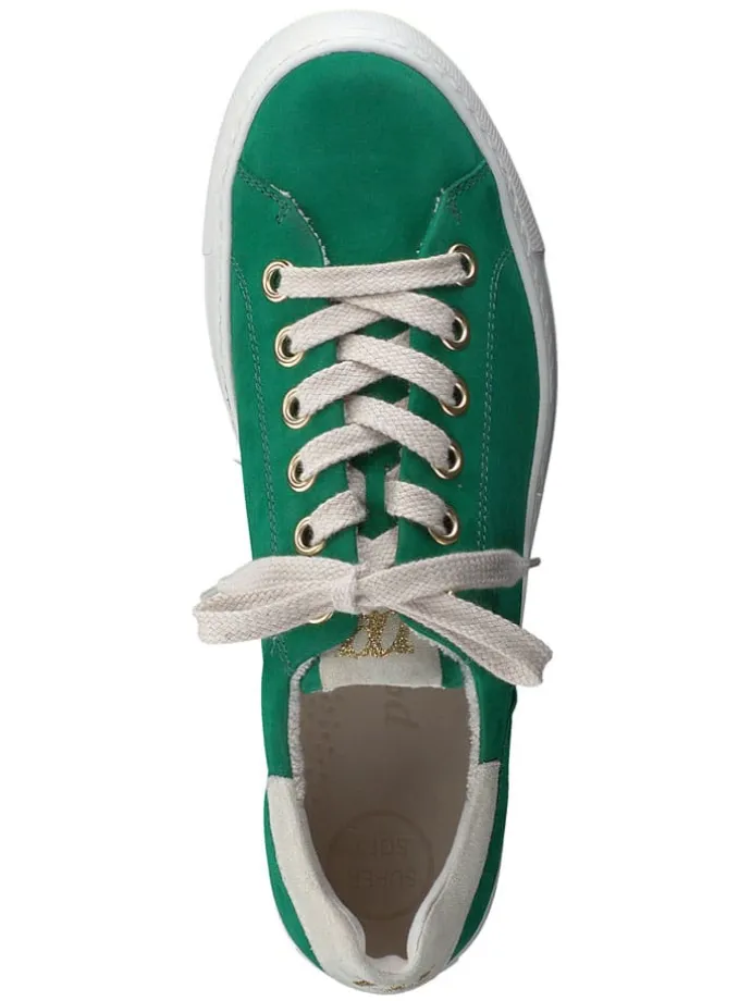 Leder-Sneakers in Grün