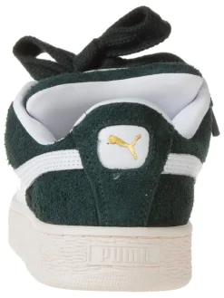 Leder-Sneakers in Grün/ Weiß