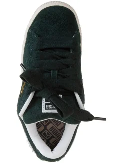 Leder-Sneakers in Grün/ Weiß