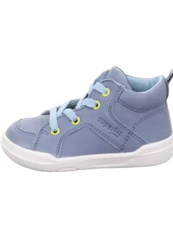 Leder-Sneakers in Hellblau