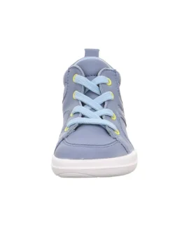 Leder-Sneakers in Hellblau