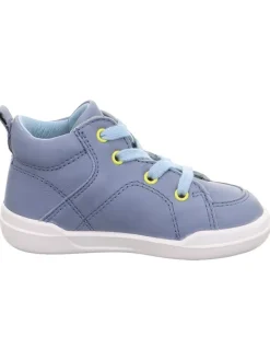 Leder-Sneakers in Hellblau