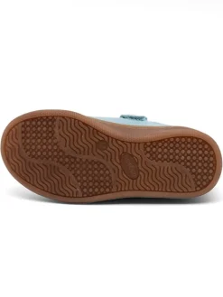 Leder-Sneakers in Hellblau