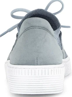 Leder-Sneakers in Hellblau