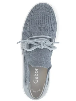 Leder-Sneakers in Hellblau