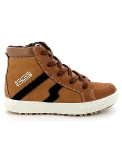 Leder-Sneakers in Hellbraun