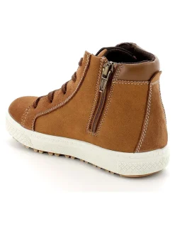 Leder-Sneakers in Hellbraun