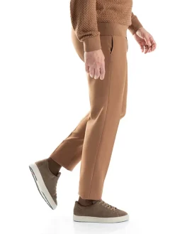 Leder-Sneakers in Hellbraun