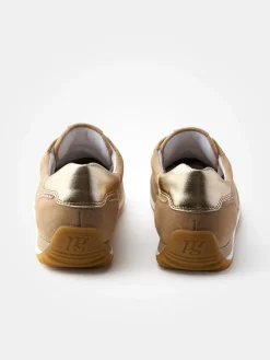 Leder-Sneakers in Hellbraun