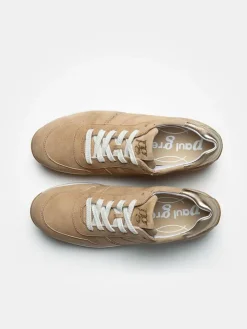 Leder-Sneakers in Hellbraun