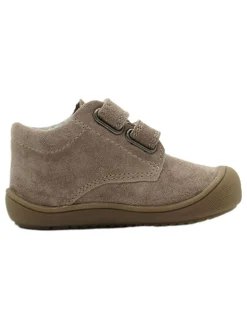 Leder-Sneakers in Hellbraun/ Rosa