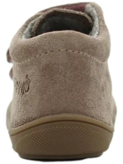 Leder-Sneakers in Hellbraun/ Rosa