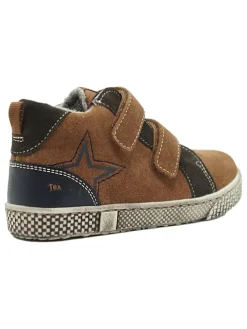 Leder-Sneakers in Hellbraun