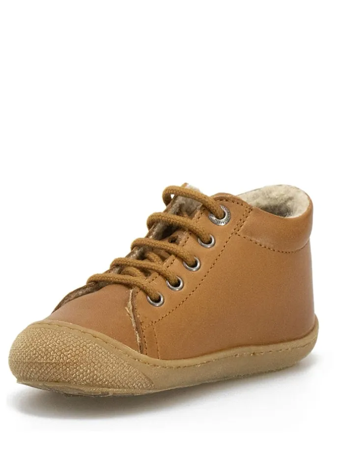 Leder-Sneakers in Hellbraun