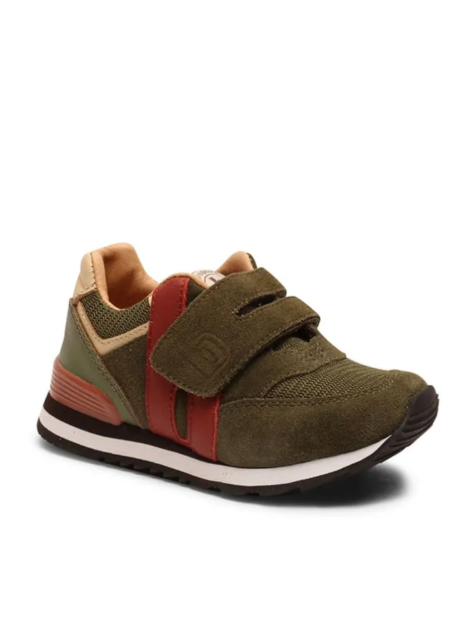 Leder-Sneakers in Khaki