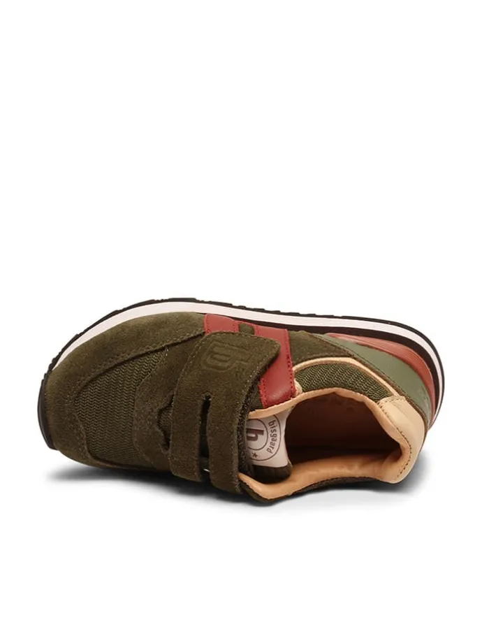 Leder-Sneakers in Khaki