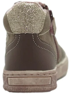 Leder-Sneakers in Khaki