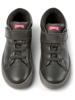 Leder-Sneakers in Khaki