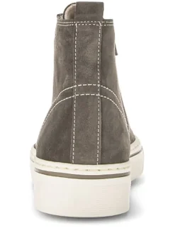 Leder-Sneakers in Khaki