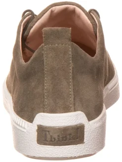 Leder-Sneakers in Khaki