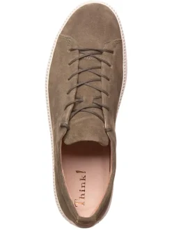 Leder-Sneakers in Khaki