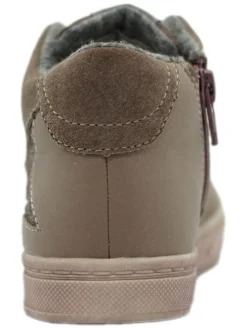 Leder-Sneakers in Khaki