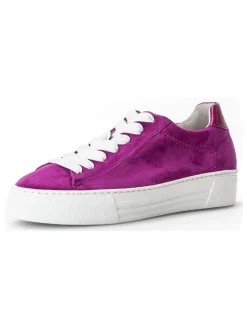 Leder-Sneakers in Lila