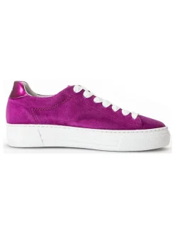 Leder-Sneakers in Lila