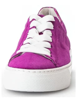 Leder-Sneakers in Lila