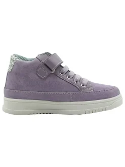 Leder-Sneakers in Lila