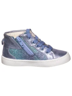 Leder-Sneakers in Lila