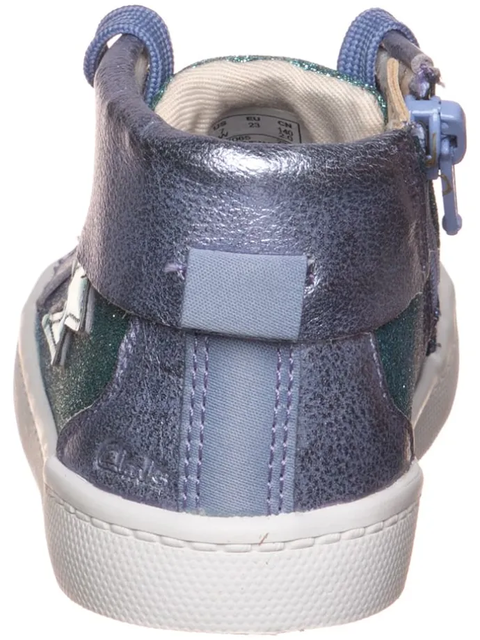 Leder-Sneakers in Lila