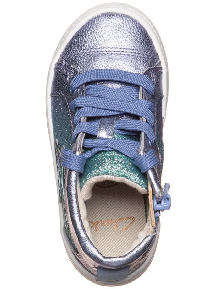 Leder-Sneakers in Lila