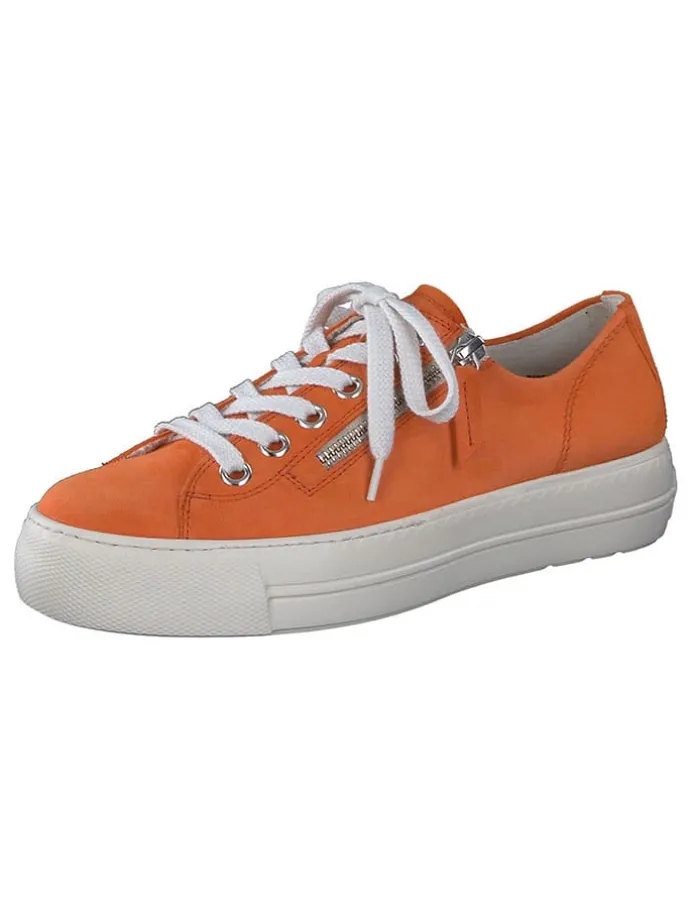 Leder-Sneakers in Orange