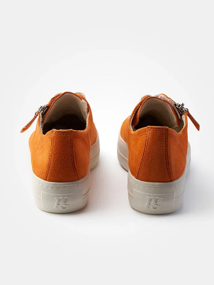 Leder-Sneakers in Orange