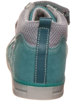 Leder-Sneakers in Petrol