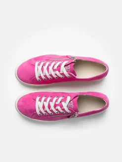 Leder-Sneakers in Pink