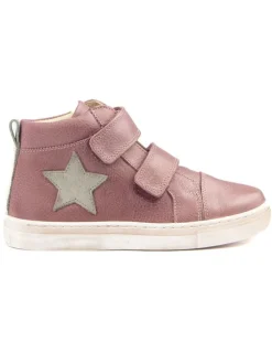 Leder-Sneakers in Rosa