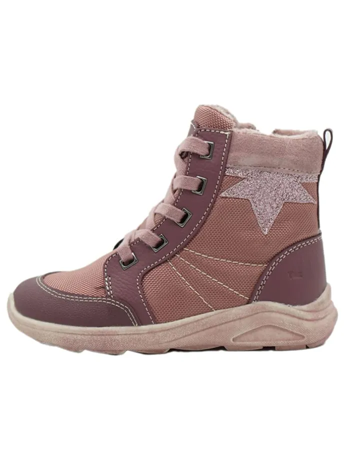 Leder-Sneakers in Rosa