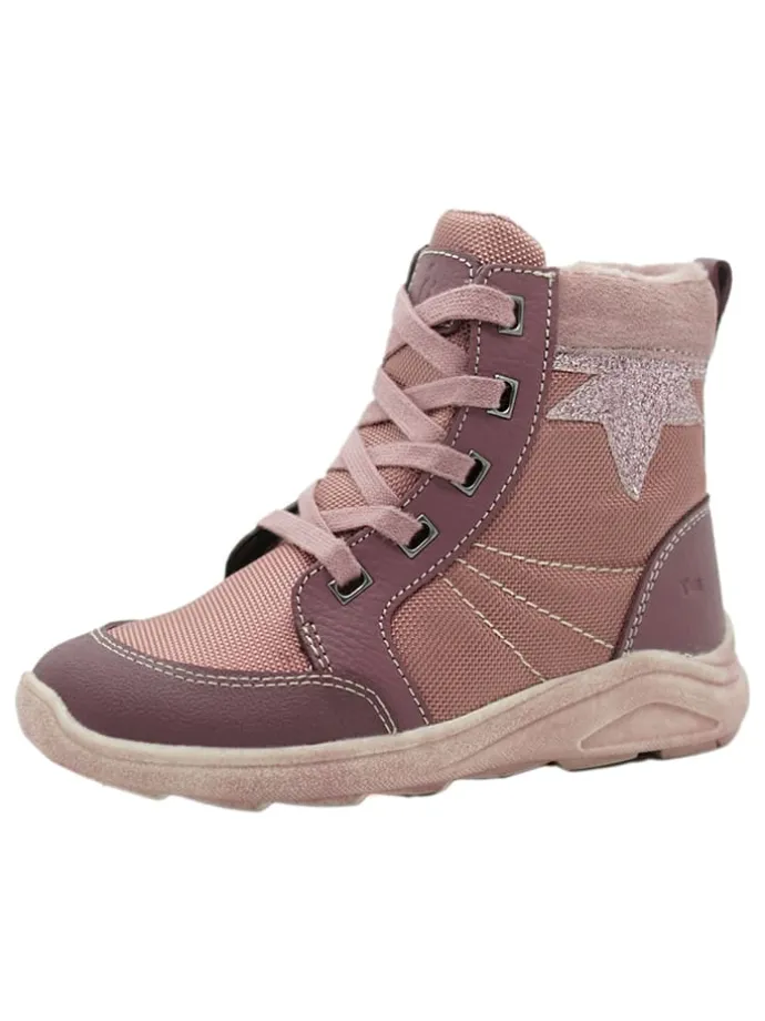 Leder-Sneakers in Rosa
