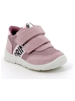 Leder-Sneakers in Rosa/ Weiß