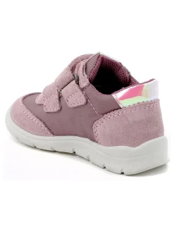 Leder-Sneakers in Rosa/ Weiß